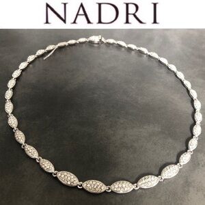 Nadri Silver-Tone Cubic Zirconia Collar Necklace
